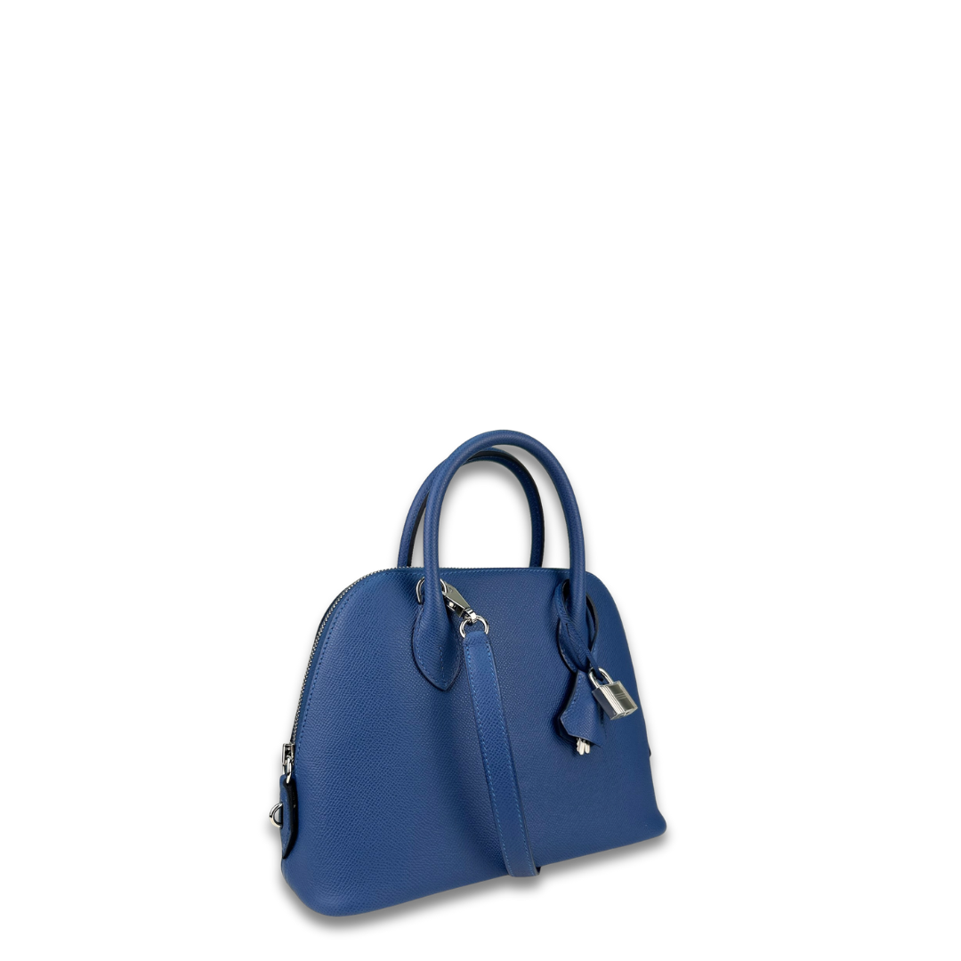 Hermès Epsom 1923 Bolide 25 Blue Tie