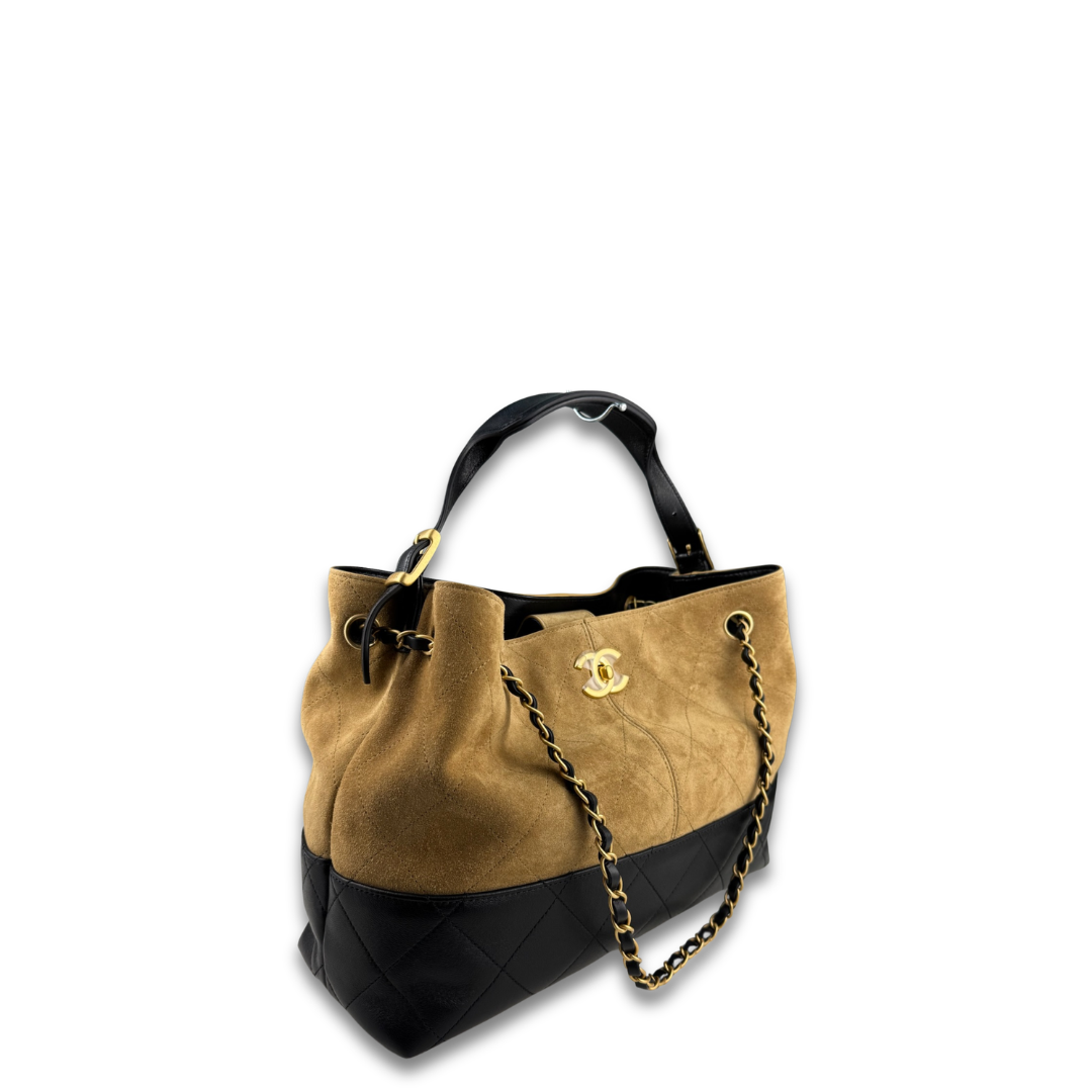 Chanel 25A Small Suede Shopping Tote