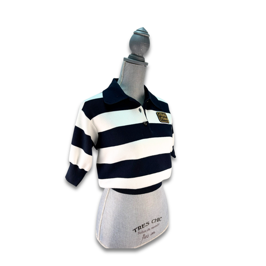 Miu Miu Striped Knit Polo - Size 36