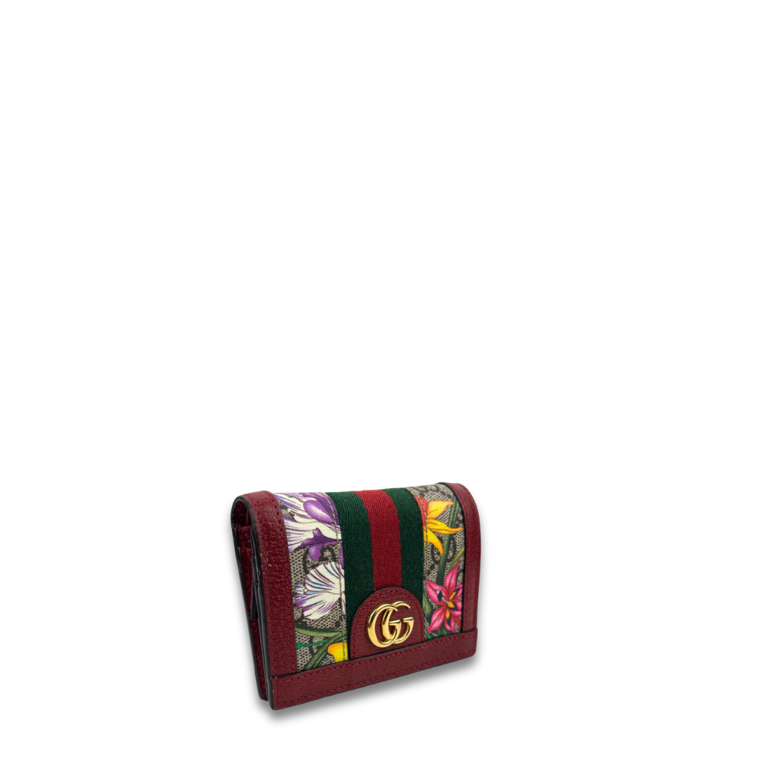 Gucci Red Flora Compact Marmont Wallet
