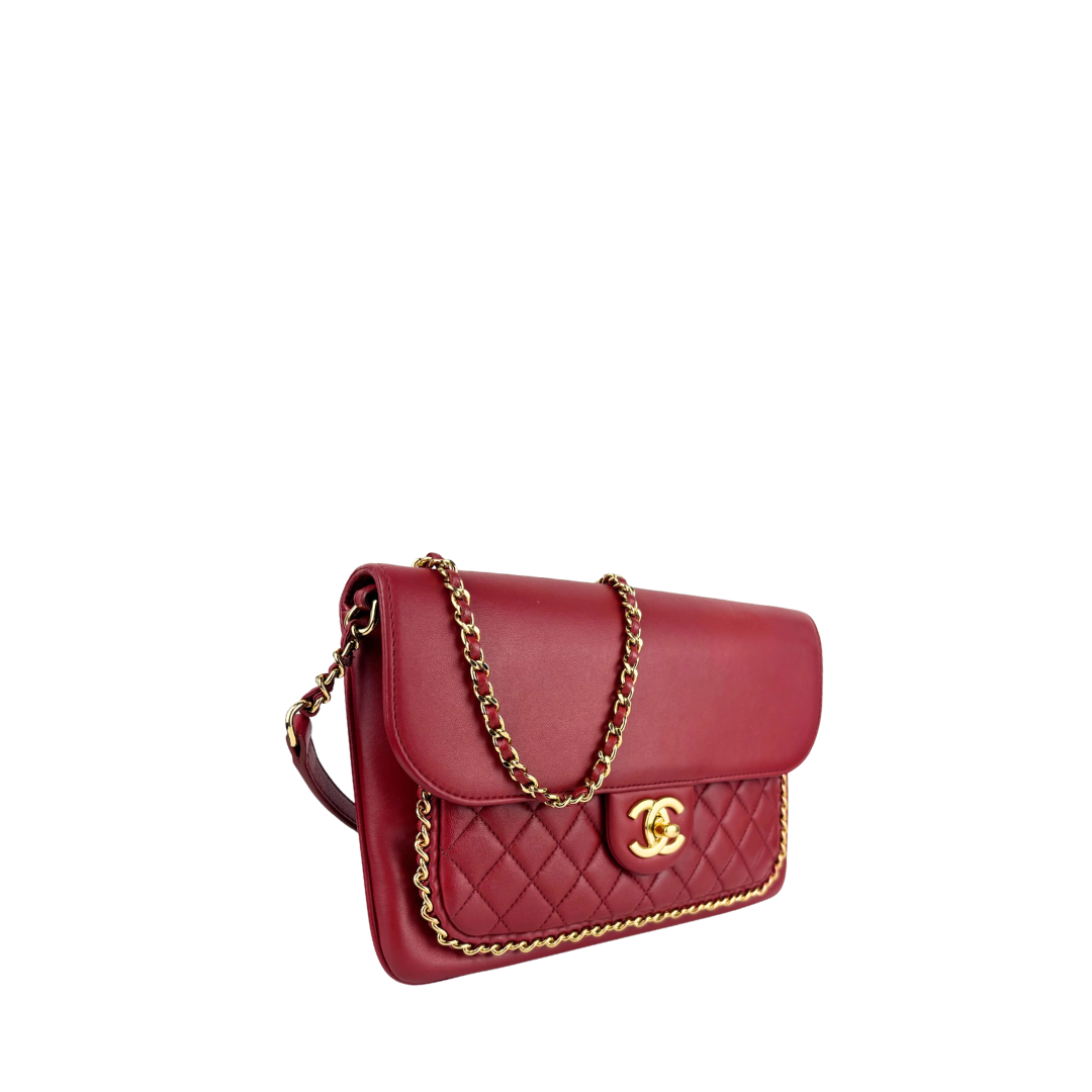 Chanel Red Unchained Single Flap Bag