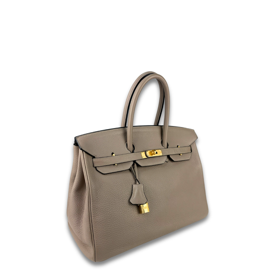 Hermès Clemence Birkin 35 Gris Tourterelle