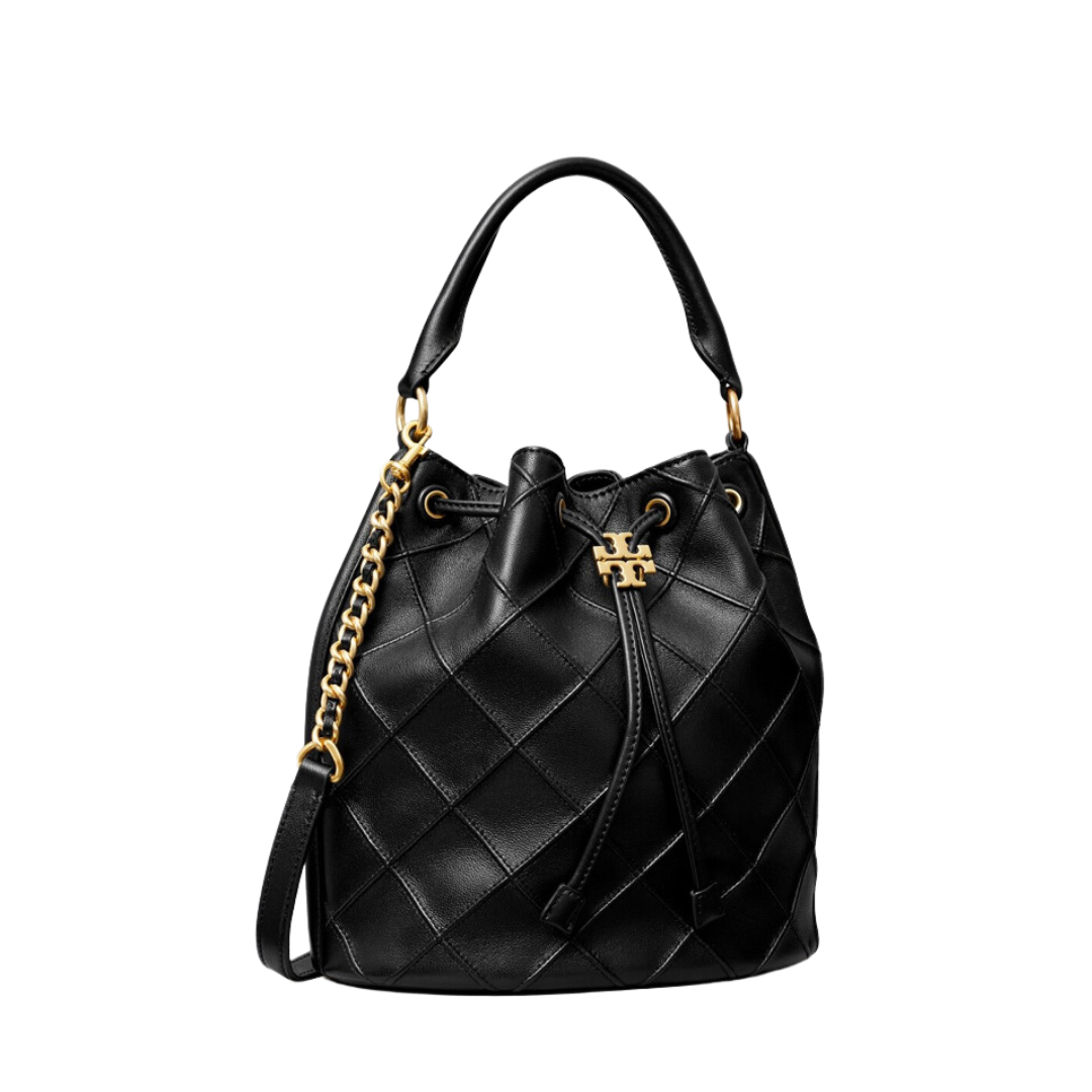 Shop Tory Burch Mini Fleming Soft Quilted Leather Bucket Bag