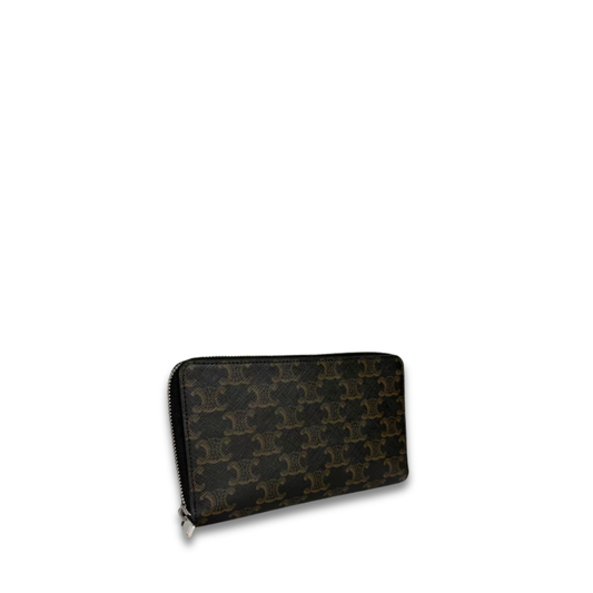 Celine Triomphe Canvas Large Zipper Wallet