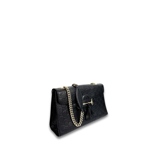 Gucci Black Guccissima Emily Shoulder Bag