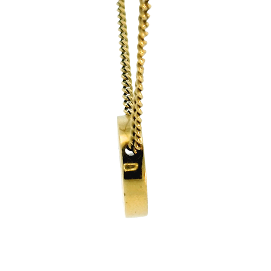 Miu Miu Pink Enamel Logo Pendant Necklace