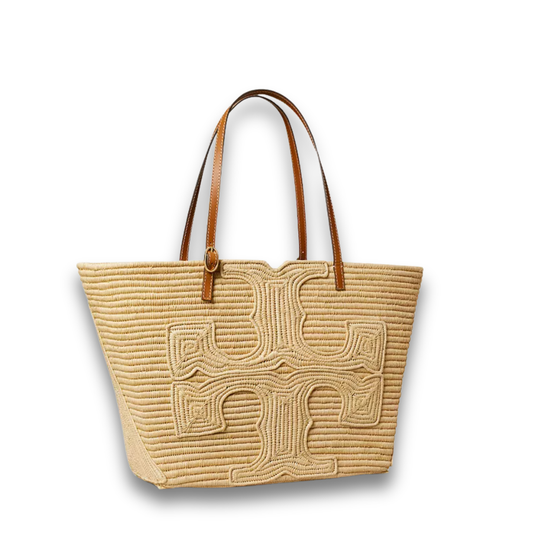 Tory Burch Large Ella Handwoven Raffia Tote