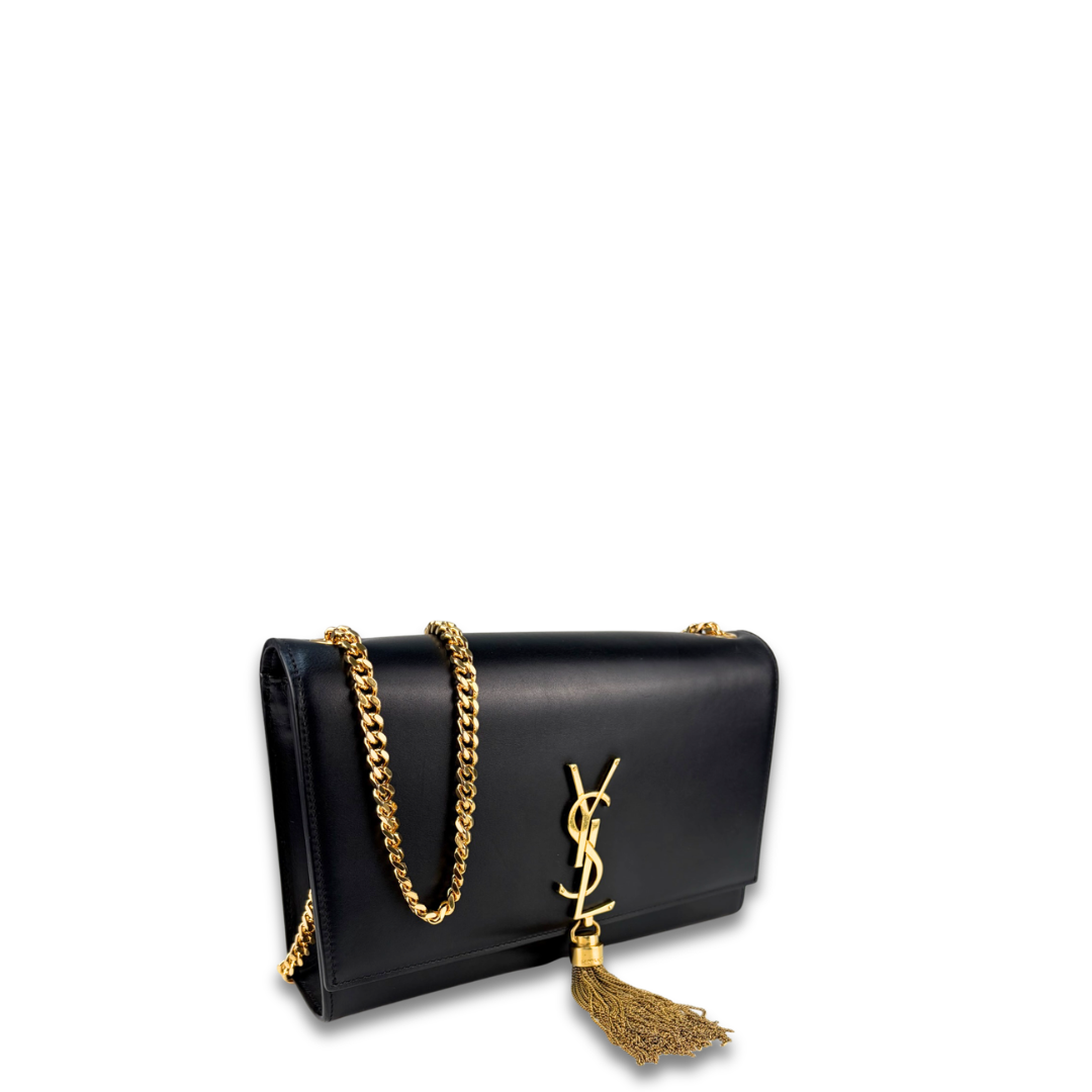 YSL Black Medium Kate Tassel Chain Bag