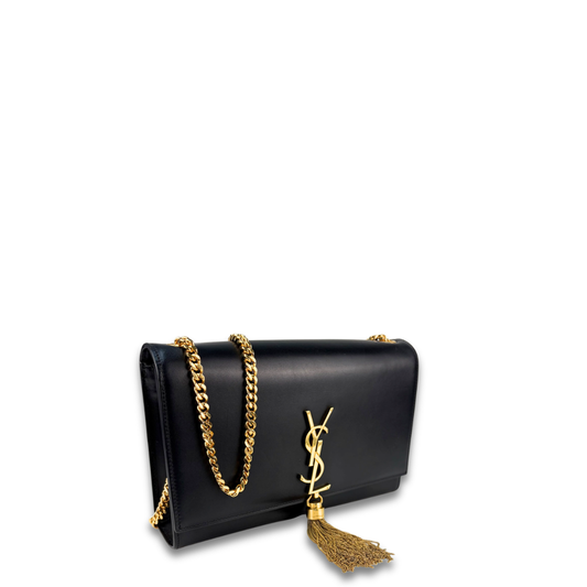 YSL Black Medium Kate Tassel Chain Bag
