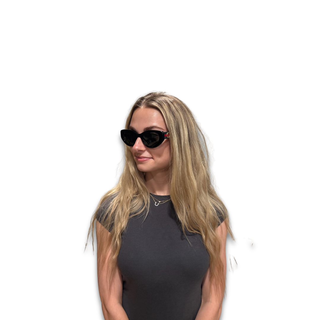 Gucci Black Oval Cateye Sunglasses