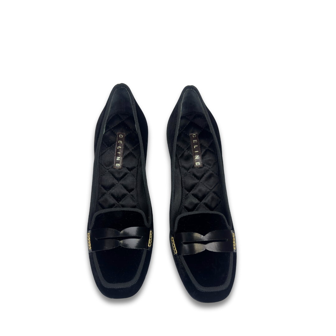 Celine Velvet Loafer Pumps - Size 36