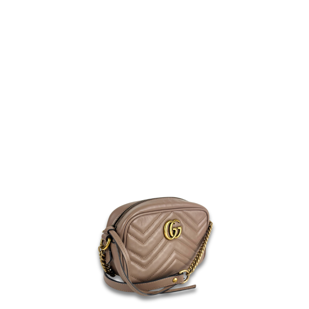 Gucci Dusty Rose Mini Marmont Camera Bag