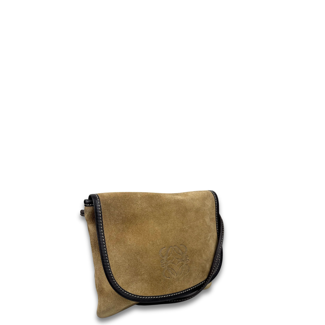 Loewe Suede Anagram Pouch on Strap
