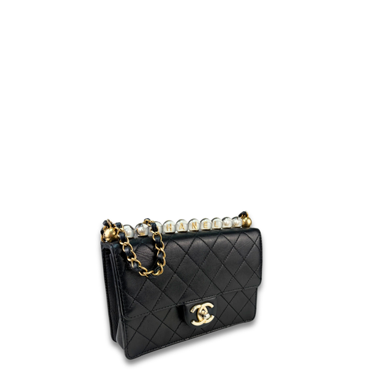Chanel Goatskin Acrylic Beads Small Flap Bag
