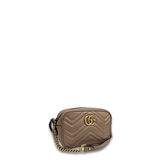 Gucci Dusty Rose Mini Marmont Camera Bag