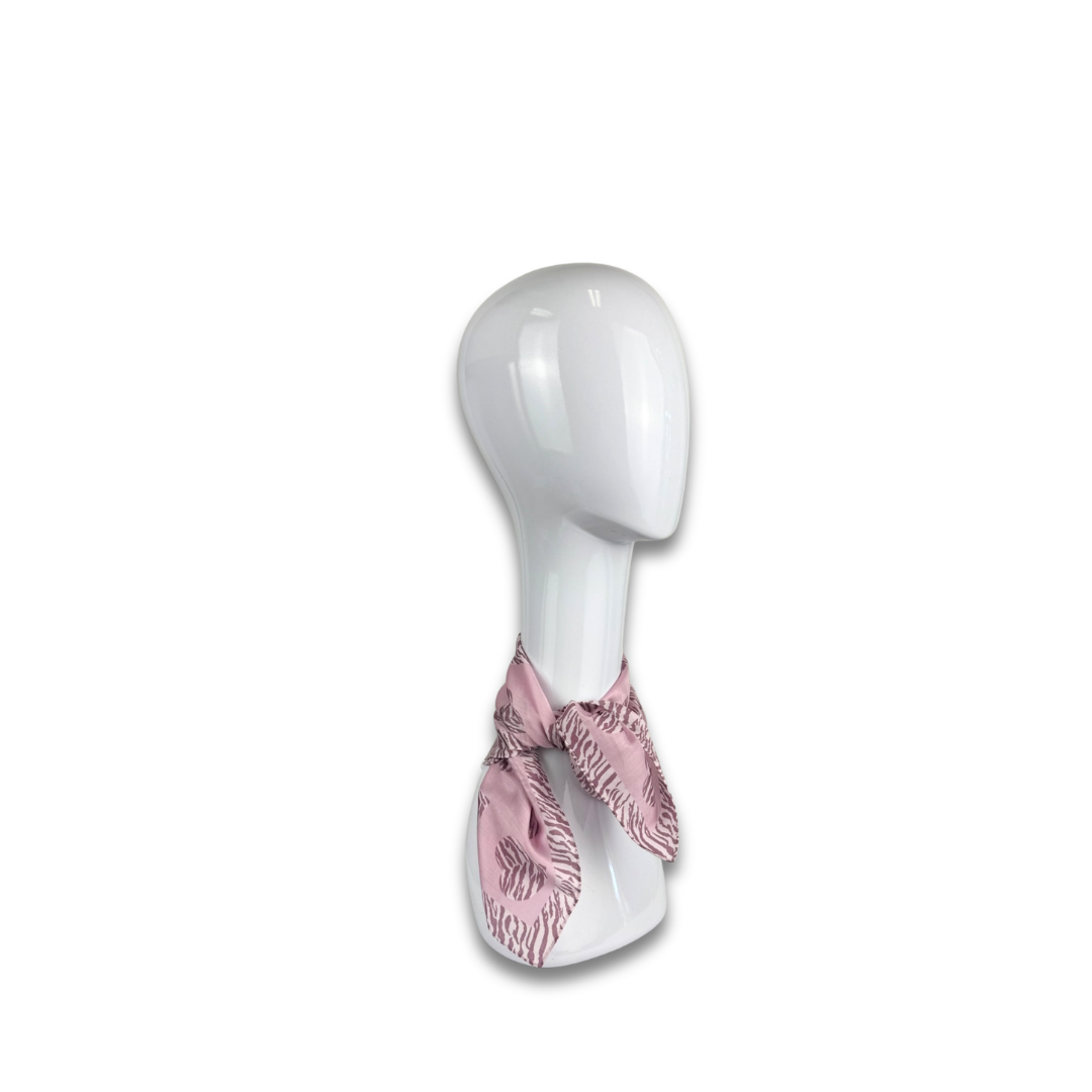YSL Pink Zebra Hearts Handkerchief