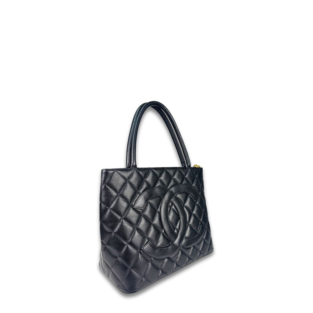 Chanel Black Caviar Medallion Tote