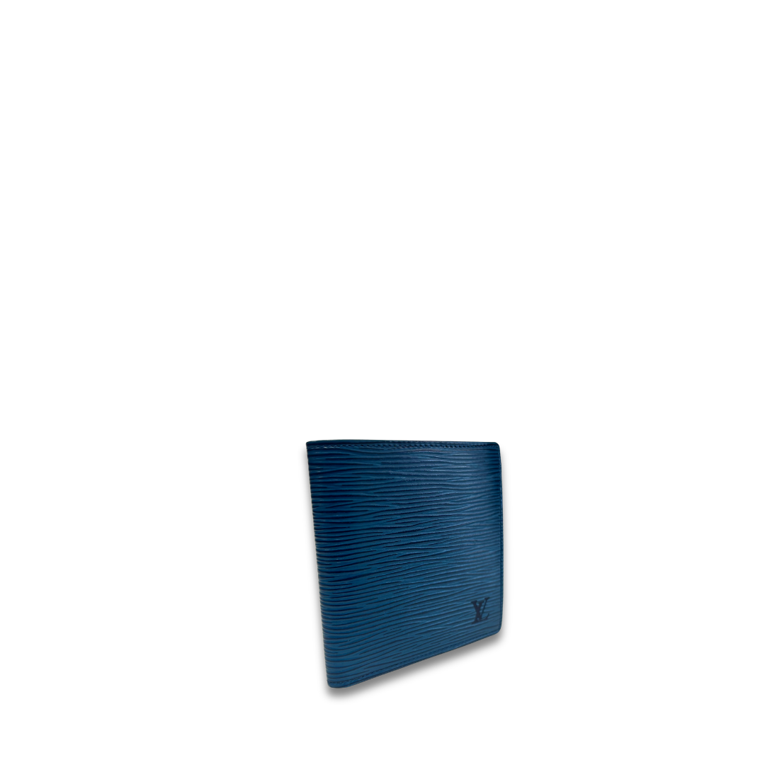 Louis Vuitton Blue Epi Leather Bifold Marco Wallet