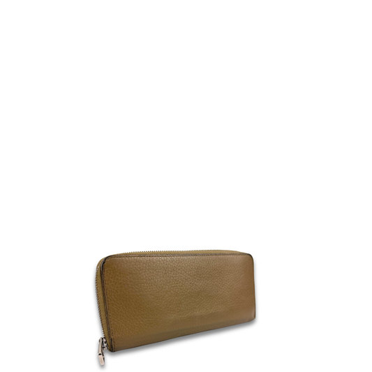 Louis Vuitton Taupe Leather Zippy Wallet