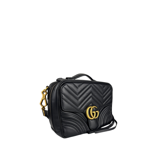 Gucci Black Marmont Medium Top Handle Messenger