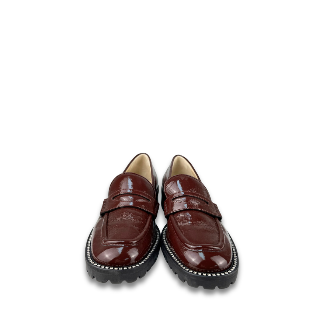 Jimmy Choo Burgundy Patent Deanna Loafers - Size 40