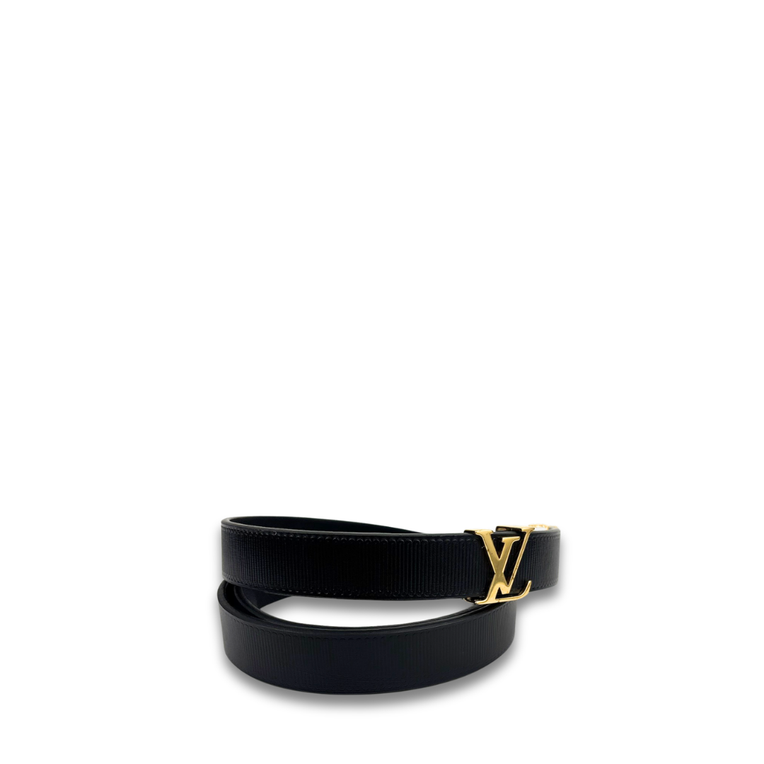 Louis Vuitton Black Embossed Calfskin Belt- Size 70