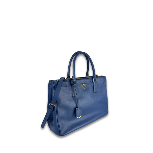 Prada Blue Medium Galleria Double Zip