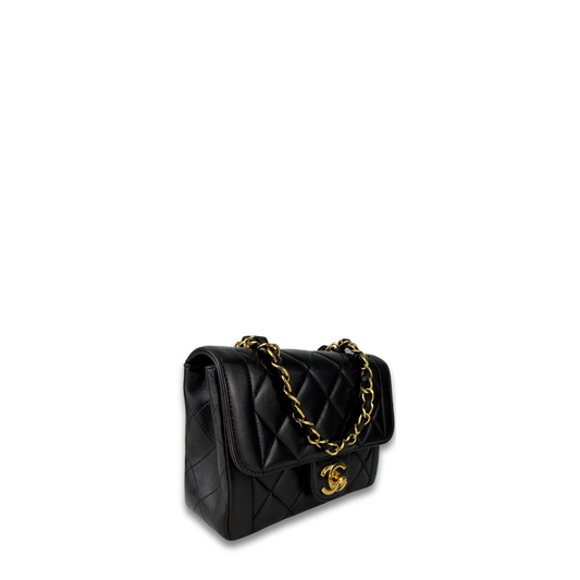 Chanel Black Lambskin Top Handle Mini