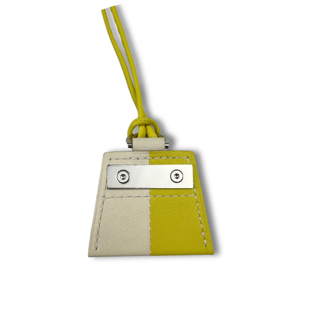 Hermès Nata and Lime Swift Leather Mon Petit Kelly Pendant Necklace