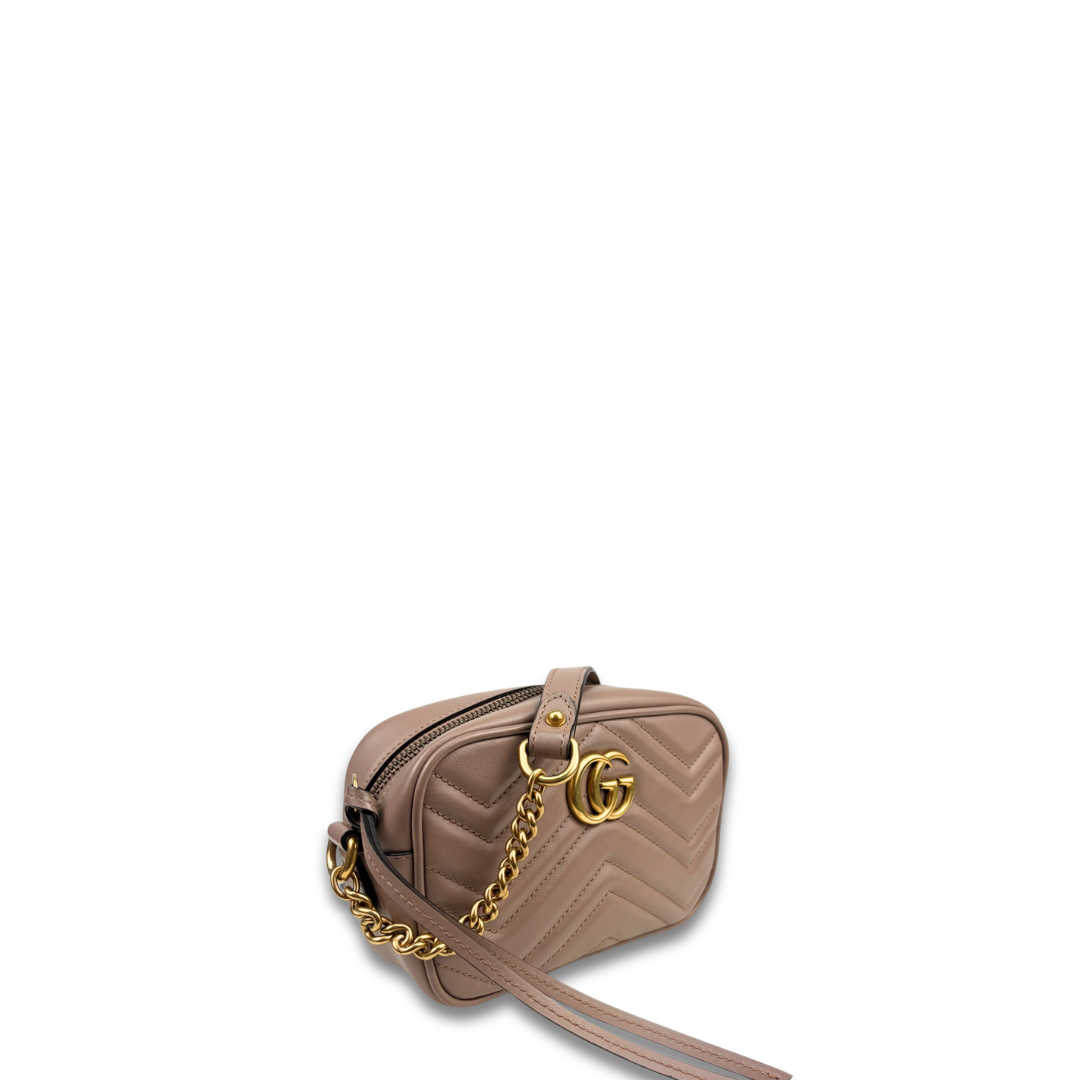 Gucci Dusty Rose Mini Marmont Camera Bag