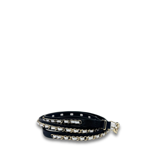 Chanel Leather Chain Belt - Size 80