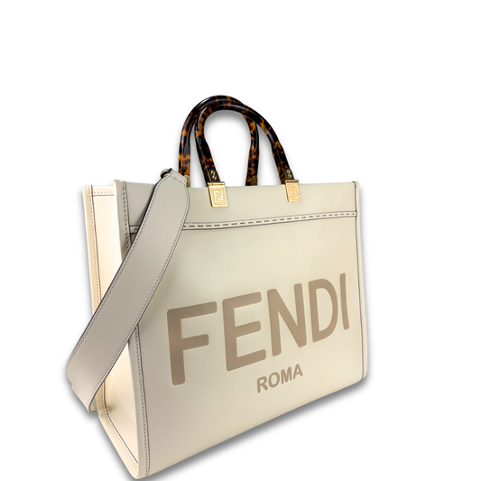 Fendi Medium Cream Sunshine Shopper