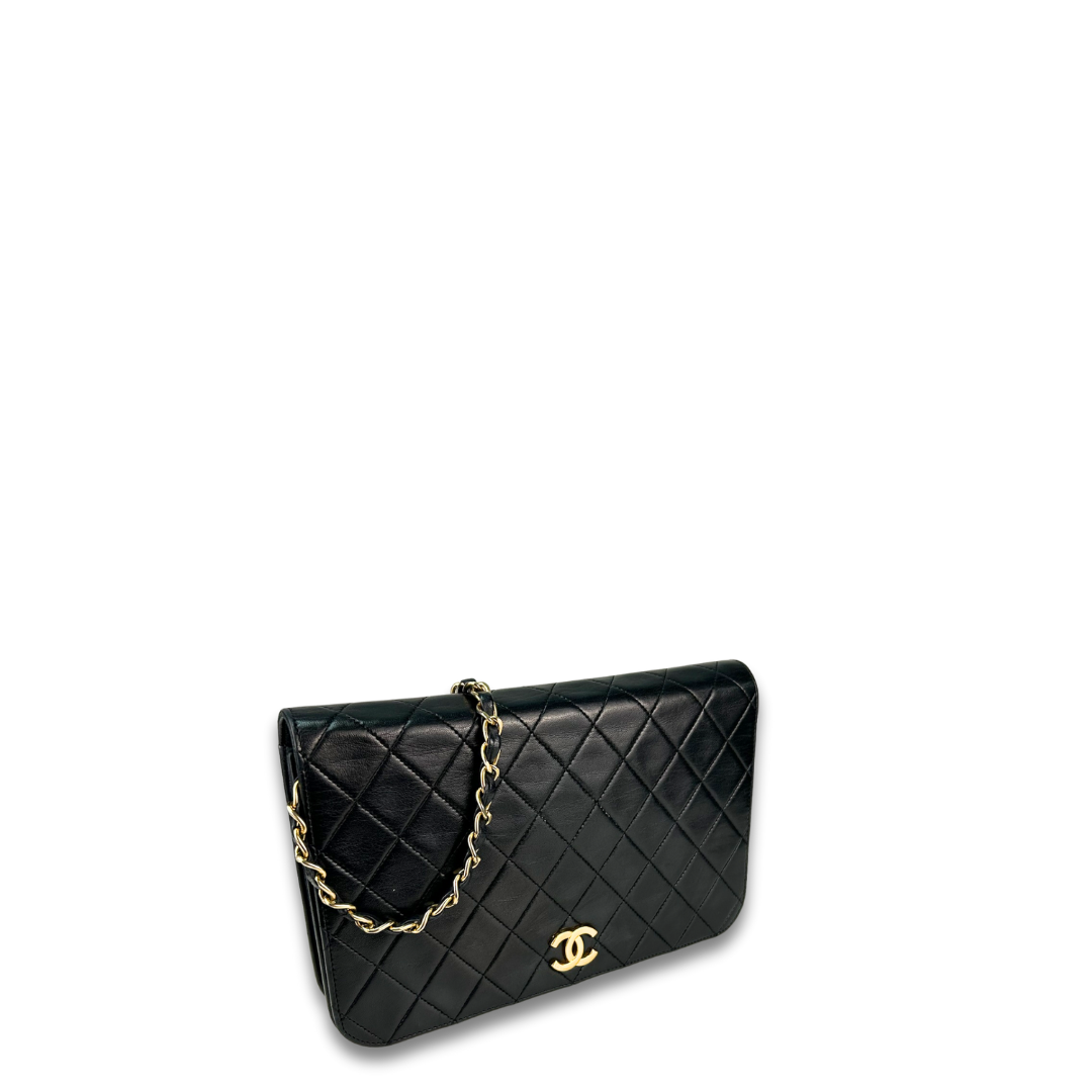 Chanel Black Full Flap Pushlock Shoulder Bag