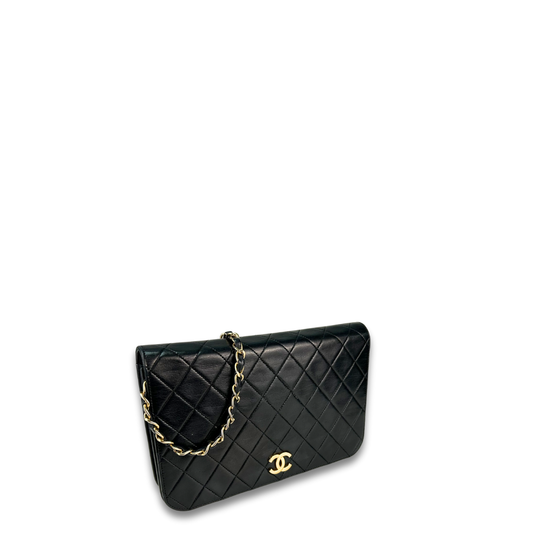 Chanel Black Full Flap Pushlock Shoulder Bag