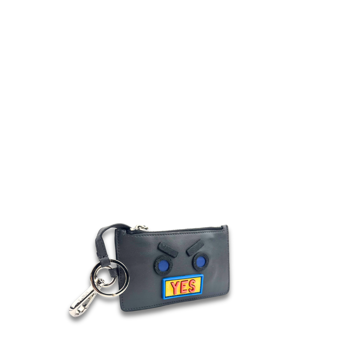 Fendi Faces Grey Card Holder