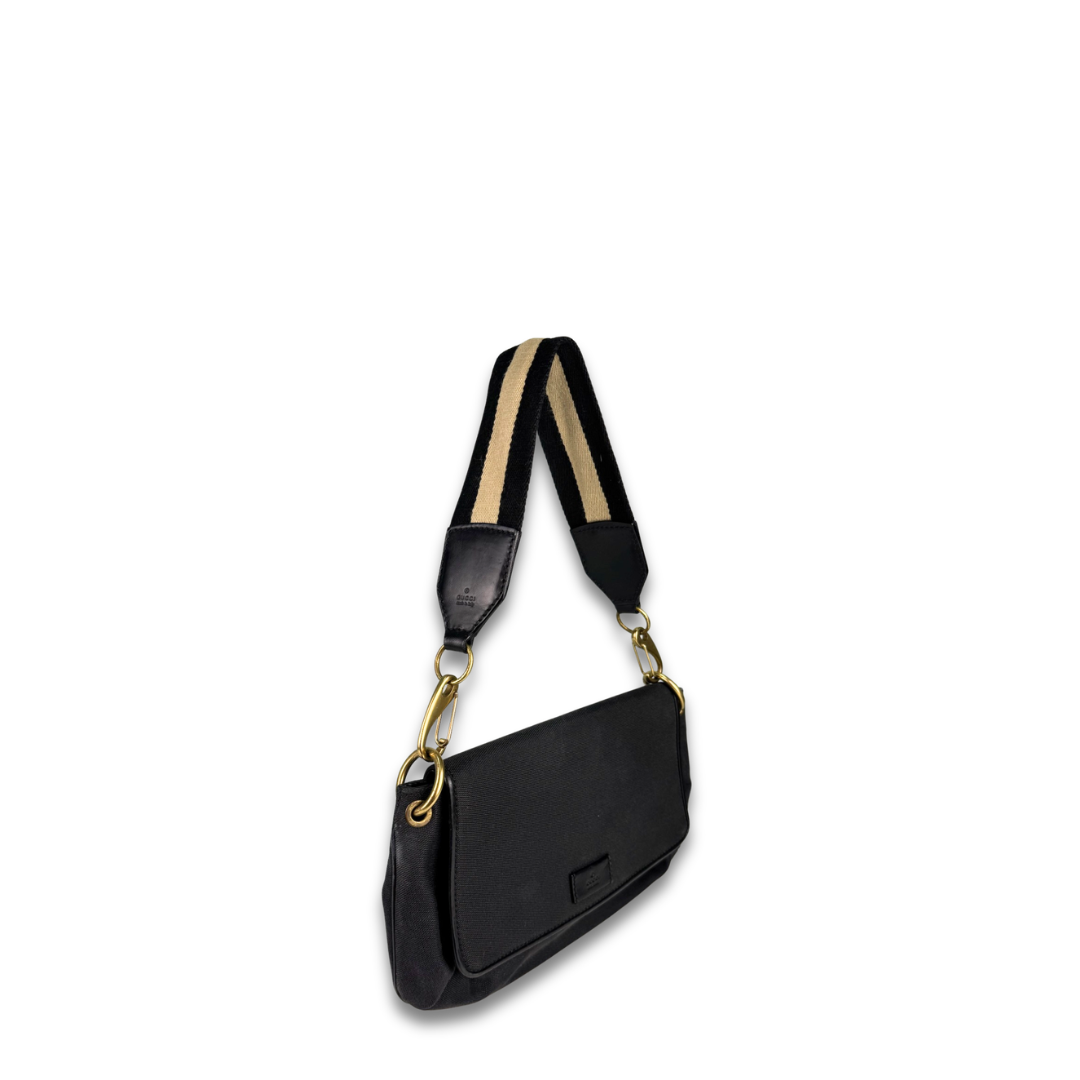Gucci Canvas Flap Shoulder Bag