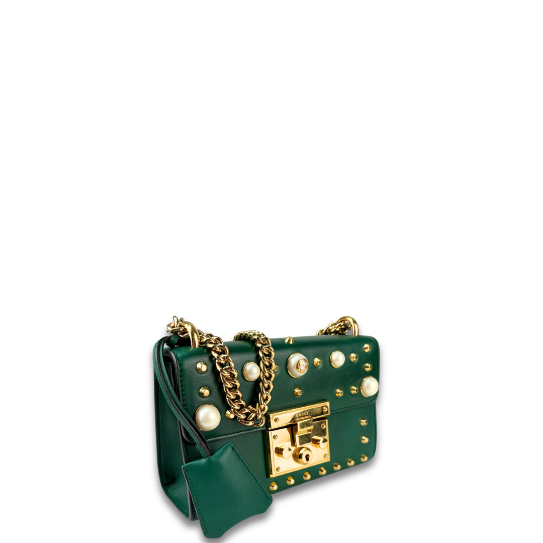Gucci Green Pearly Small Padlock Bag