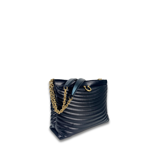 Ferragamo Black Quilted Leather Shoulder Bag