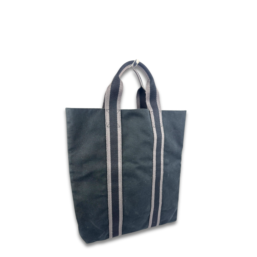 Hermès Black Cabas Canvas Tote
