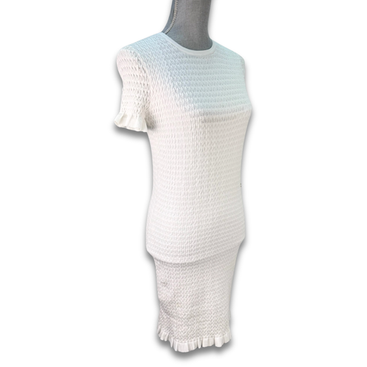 Chanel White Ruched Mini Dress - Size 36