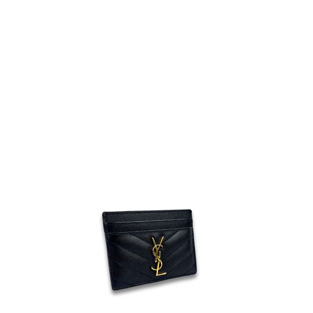 YSL Cassandre Black Grained Card Case