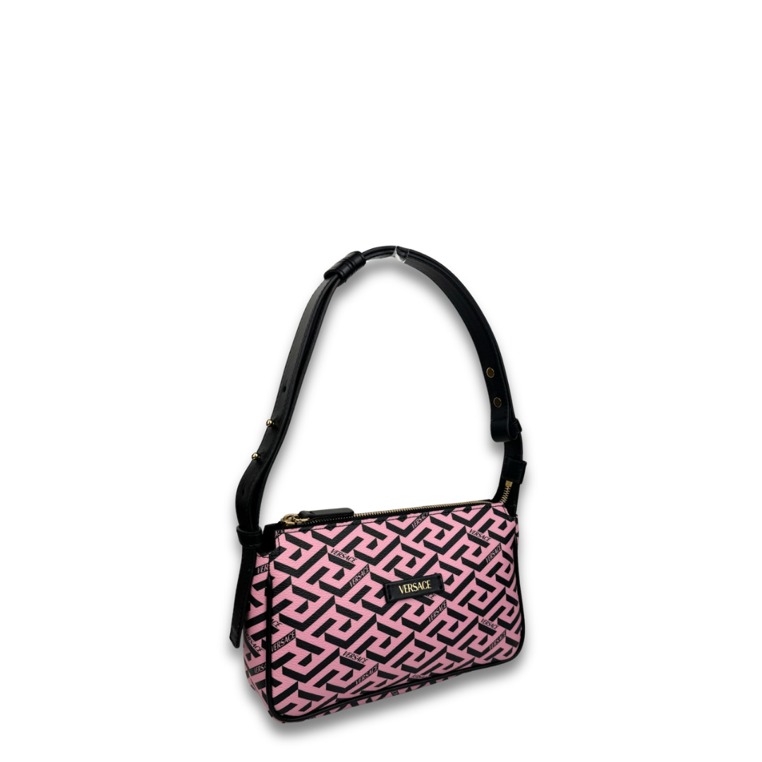 Versace Pink La Greca Geometric Pochette
