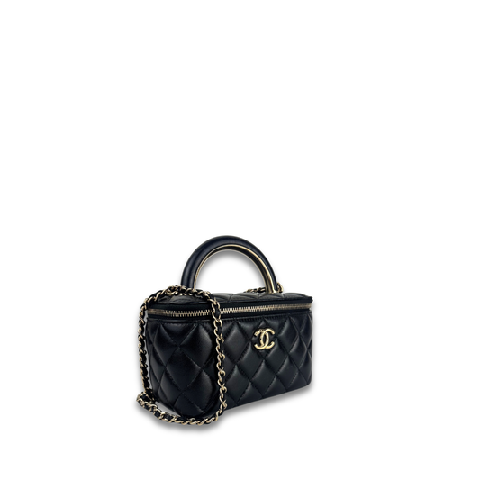 Chanel Black Top Handle Mini Vanity