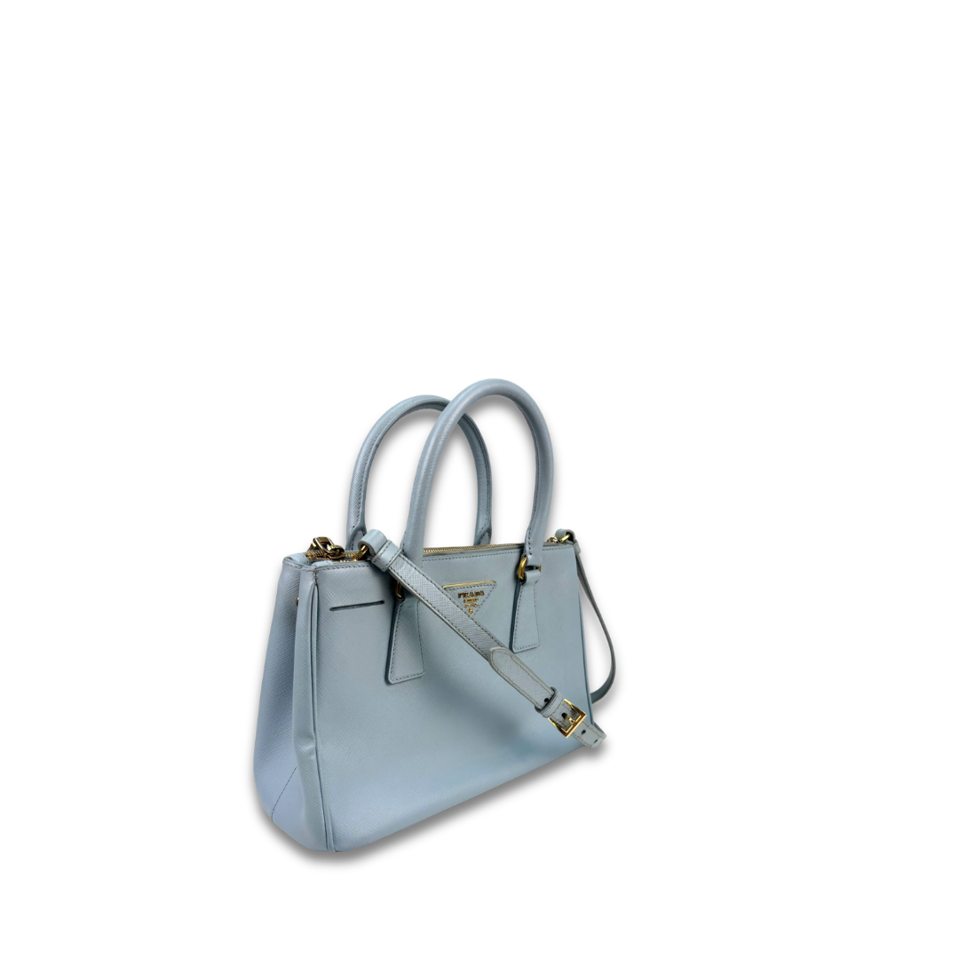 Prada Mini Light Blue Double Zip Galleria
