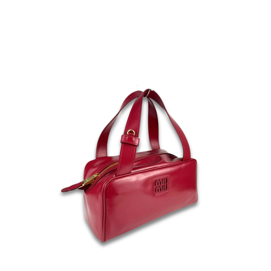 Miu Miu Red Soft Leather Top Handle Bag