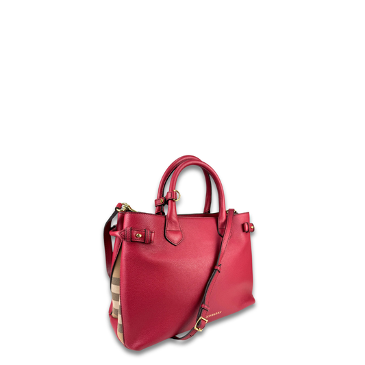 Burberry Red House Check Medium Banner Tote