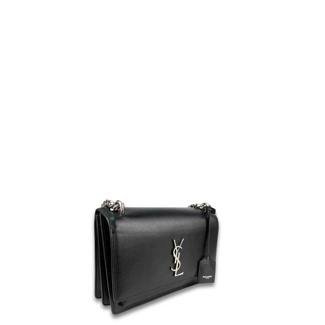 YSL Black Medium Sunset Shoulder Bag