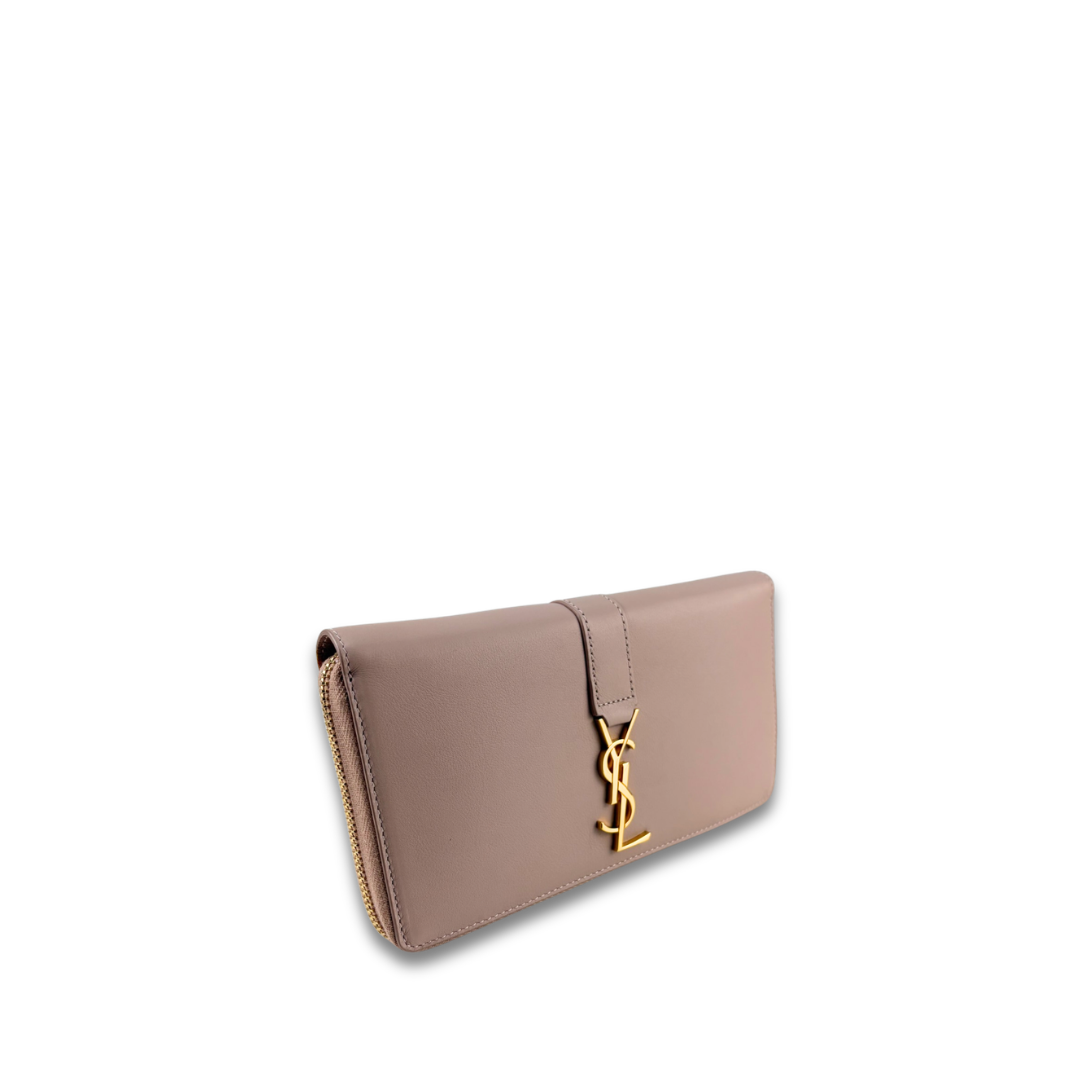 YSL Pink Zip Around Wallet