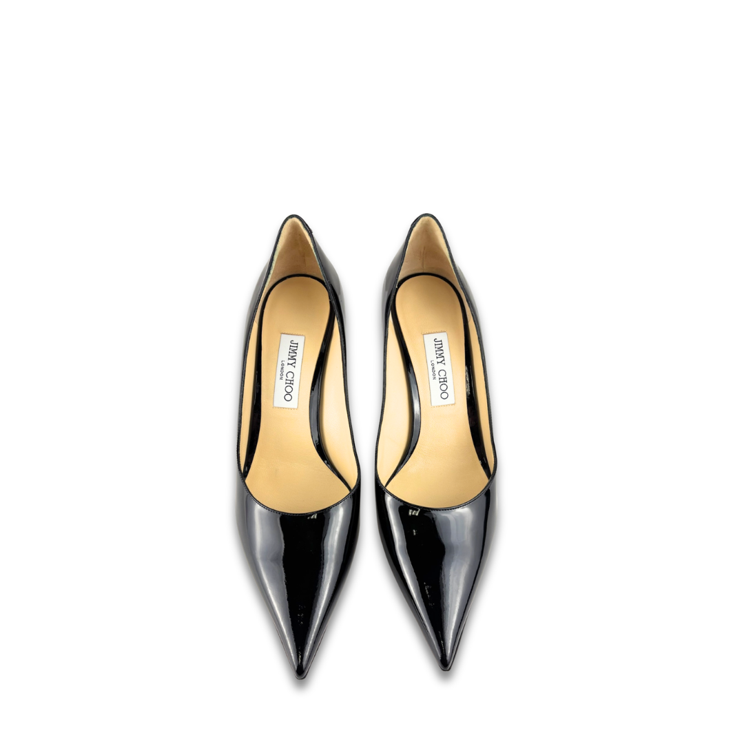 Jimmy Choo Black Patent Love 65 Pumps - Size 42