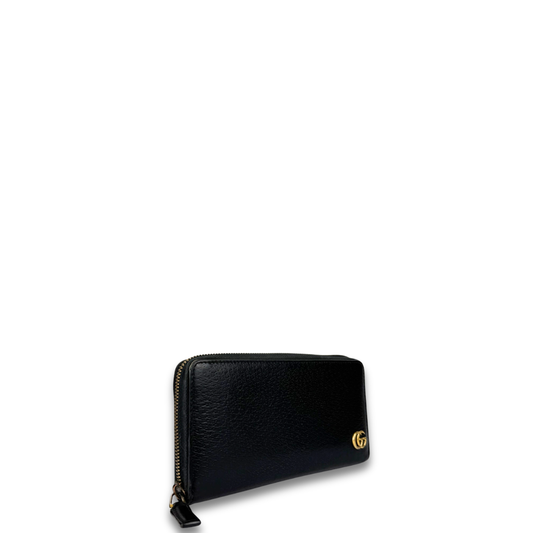Gucci Black Leather Marmont Zipper Wallet
